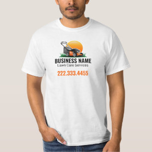 T-shirt Service d'entretien de pelouse Orange Sun Mowing