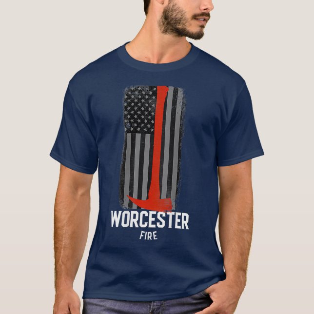 T-shirt Service des incendies de Worcester Massachusetts (Devant)