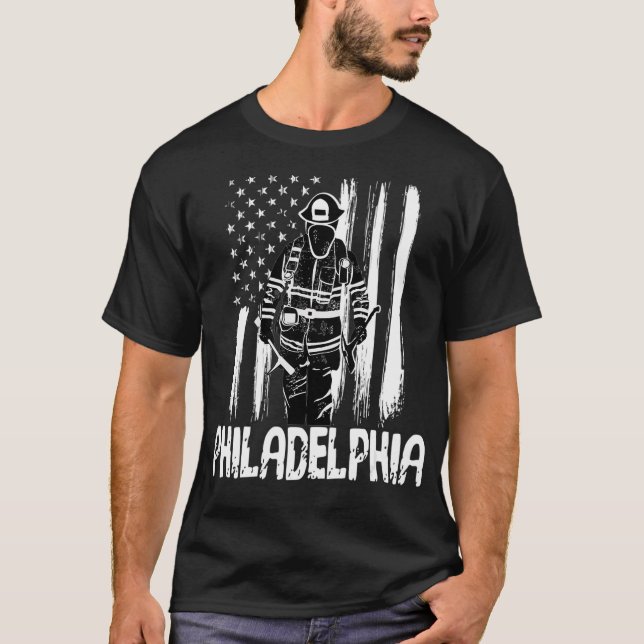 T-shirt Service d'incendie de Philadelphie Pompier Cadeau (Devant)