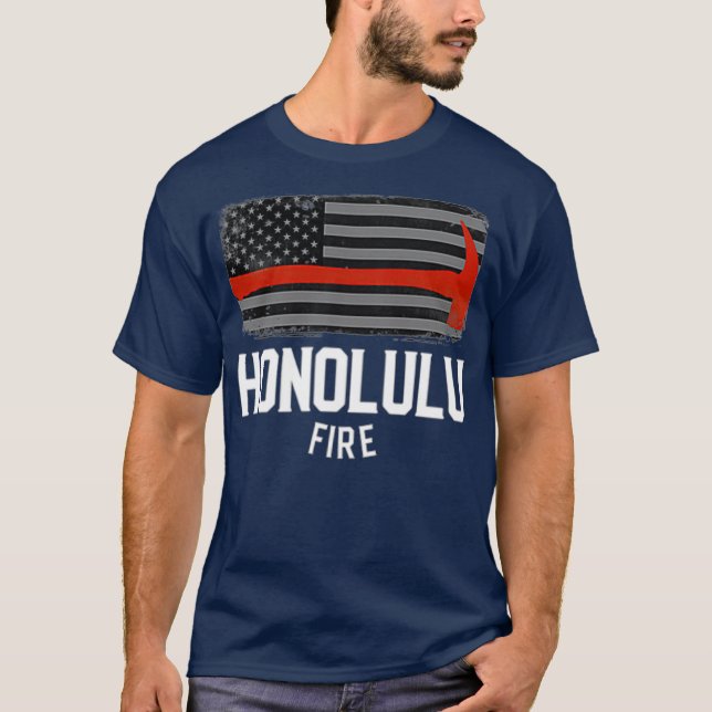 T-shirt Service d'incendie d'Honolulu Hawaii Pompiers (Devant)