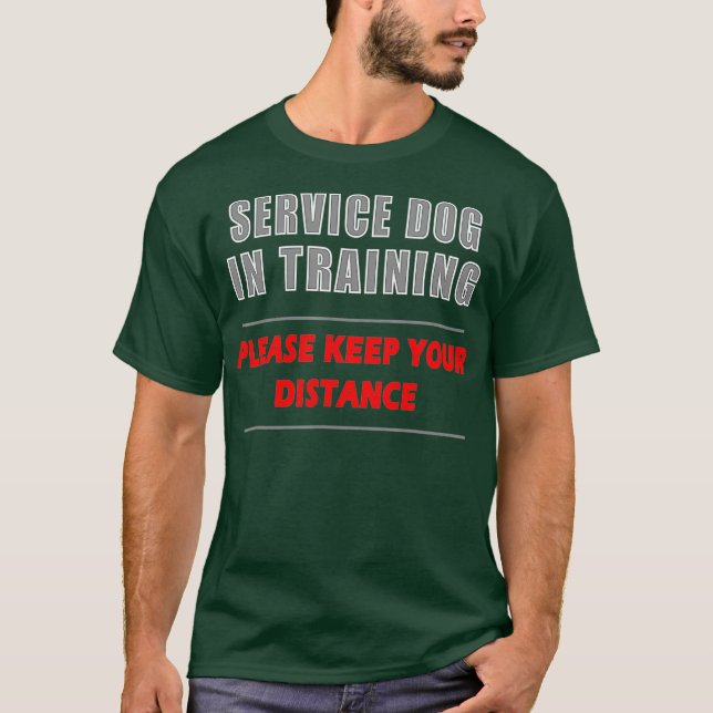 T-shirt Service Dog In Training Chien Handler et Trainer (Devant)