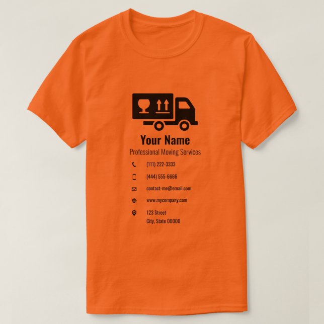 T-shirt Service mobile personnalisable camion orange (Design devant)