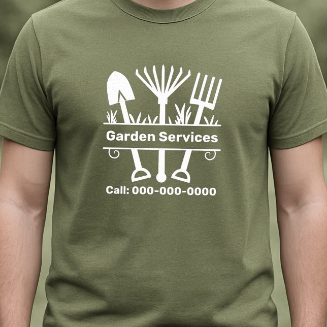 T-shirt Services de jardin - Outils Monogramme (Garden Services - Tools Monogram T-Shirt)
