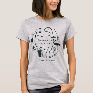T-shirt Services de nettoyage de matériel gris