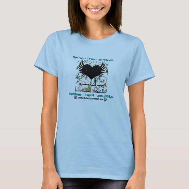 T-shirt servir l'amour protéger secourir la santé éduquer  (Devant)