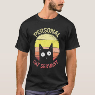 T-shirt Serviteur de chat personnel Vintage Retro Funny Am