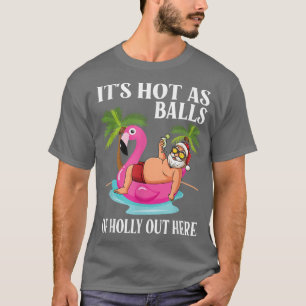 T-shirt Ses Boules De Holly Père Noël Beach Flamant rose C