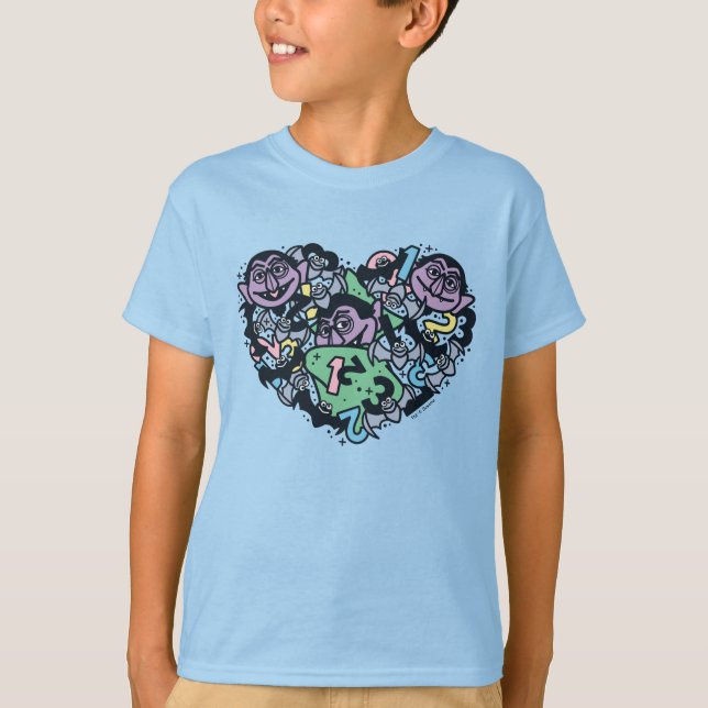 T-shirt Sésame Sésame | Comte von Count Doodle Heart (Devant)