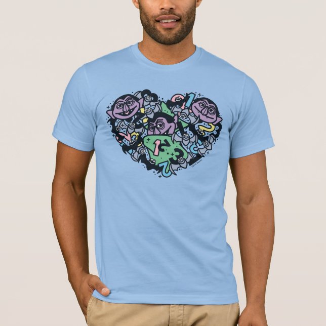 T-shirt Sésame Sésame | Comte von Count Doodle Heart (Devant)
