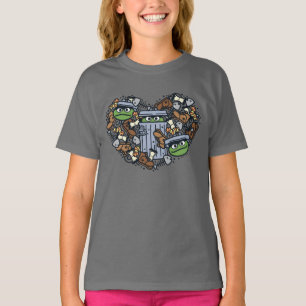 T-shirt Sésame Sésame   Oscar the Grouch Doodle Heart