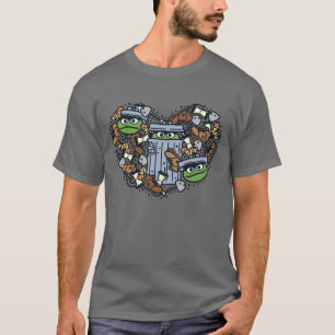 T-shirt Sésame Sésame   Oscar the Grouch Doodle Heart