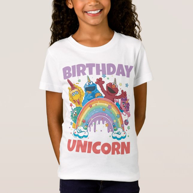 T-Shirt Sesame Street Anniversaire Unicorn (Devant)