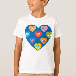 T-shirt Sesame Street Valentine Hearts Motif