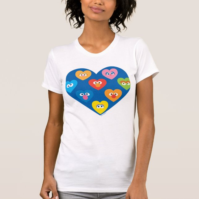 T-shirt Sesame Street Valentine Hearts Motif (Devant)