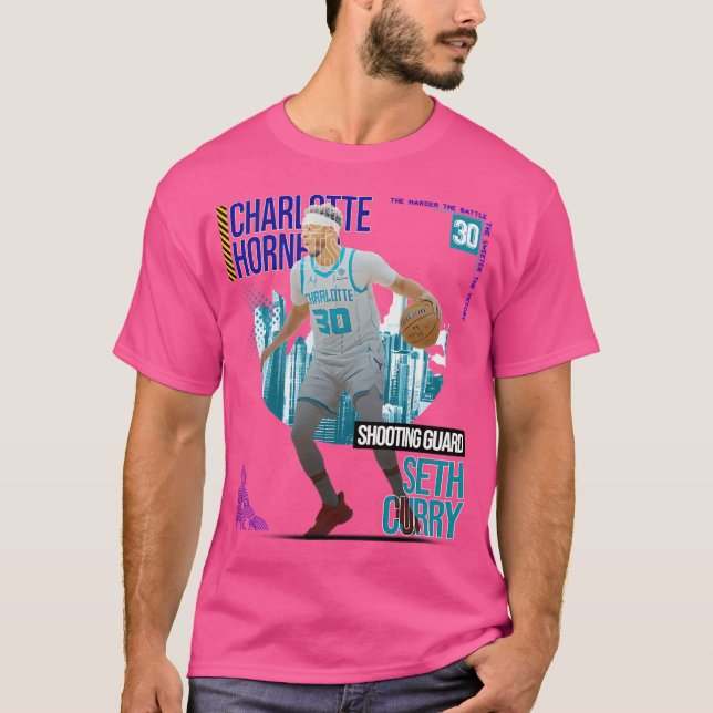 T-shirt Seth Curry Basket Art Hornets 2 (Devant)