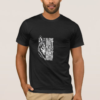 T-shirt Seule, mais jamais seule : la sagesse d'un loup