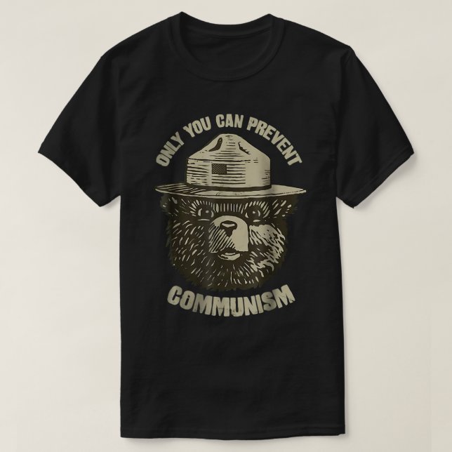 T-shirt Seulement Vous Pouvez Empêcher Communisme Sticker. (Design devant)