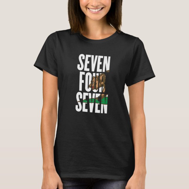 T-shirt Seven Four Seven 747 Area Code California Los Ange (Devant)