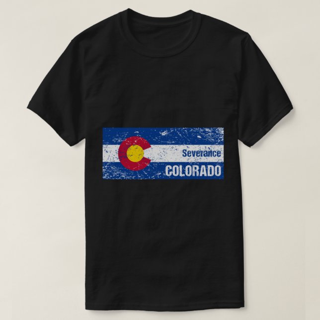 T-shirt Sévérité Colorado Distressed State Flag (Design devant)