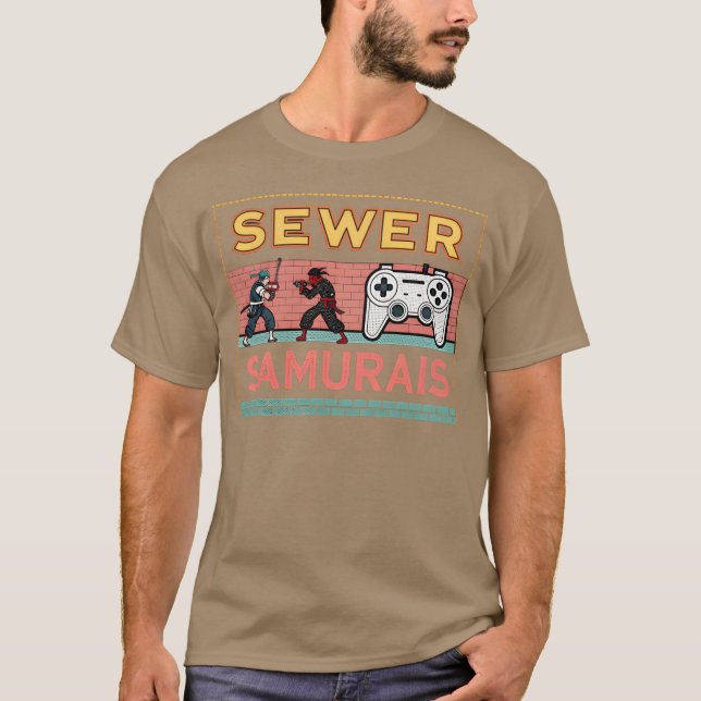 T-shirt Sewer Samurais Retro Video Game friend (Devant)