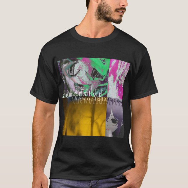 T-shirt Sewerslvt le monde est fvcked album cover (Devant)