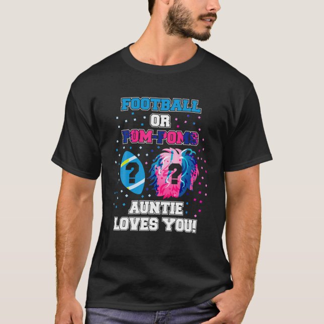 T-shirt Sexe Révéler Chemise Football Ou Pom Pom Tante Lov (Devant)