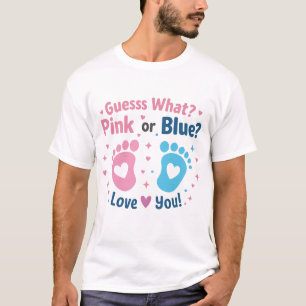 T-shirt Sexe Révéler Empreintes rose ou bleu Baby Announc
