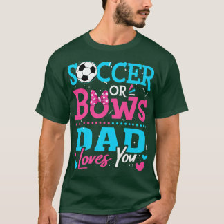 T-shirt Sexe Révéler Football Ou Bows Papa Vous Aime Buts