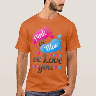 T-shirt Sexe Révéler rose ou bleu Nous vous aimons blanc