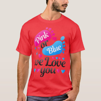 T-shirt Sexe Révéler rose ou bleu Nous vous aimons blanc