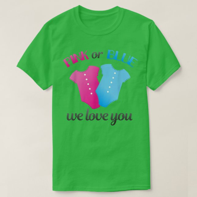 T-shirt Sexe Révéler rose ou bleu Nous vous aimons Famille (Design devant)