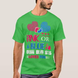 T-shirt Sexe Révéler Rose Ou Bleu Votre Gros Sis Vous Aime