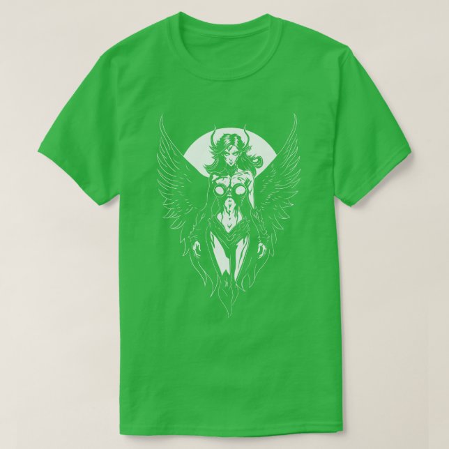T-shirt Sexy Gothic ailé Démon Girl Graphic Design (Design devant)