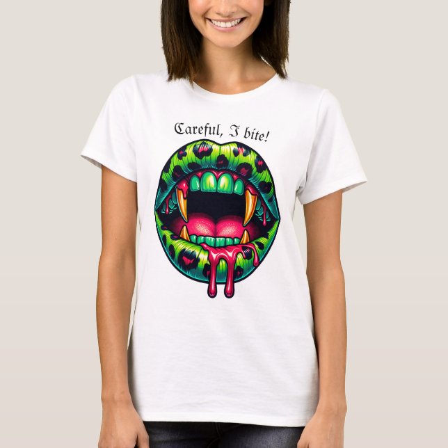 T-shirt Sexy Vampire Bouche arrière ailes (Devant)