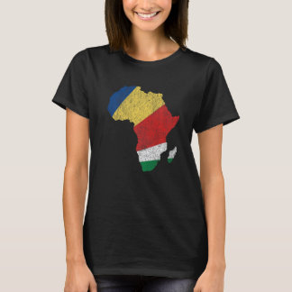T-shirt Seychelles Drapeau Afrique Continent Silhouette Ca
