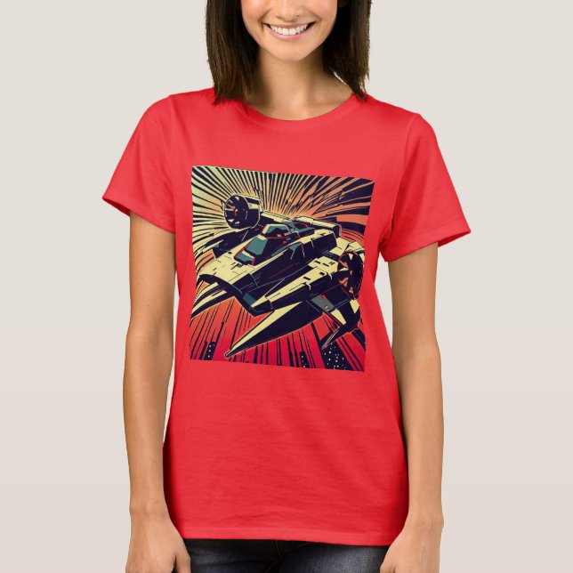 T-shirt SF - Anime Starfighter Woodcut 1 (Devant)