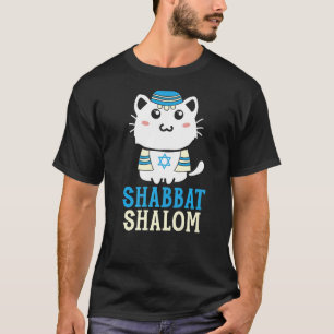 T-shirt Shabbat Shalom Chat Saint Jour Judaïsme Yom Kippou