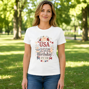T-shirt Shabby Chic USA 250e anniversaire pour fem