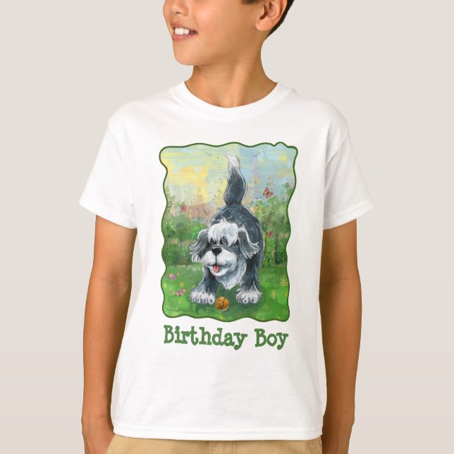 T-shirt Shaggy Sheep Chien d'anniversaire garçon (Devant)