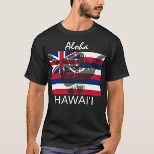T-SHIRT SHAKA TRIBAL (HANG LOOSE) HAWAII DRAPEAU BG