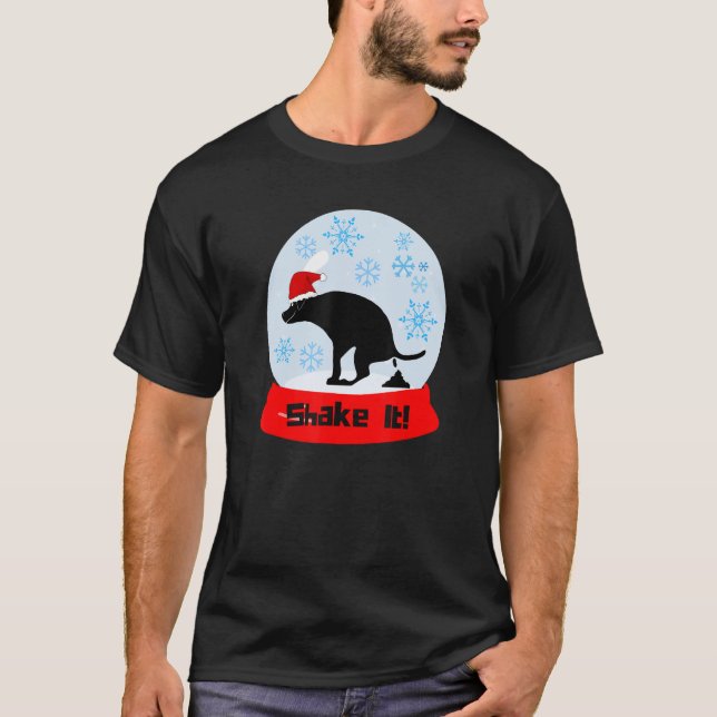 T-shirt Shake it Pooping Dog Globe (Devant)