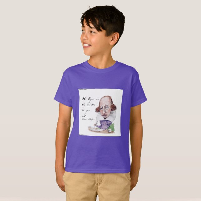 T-shirt Shakespeare Caricature & Citation Tempest Garçons (Devant entier)