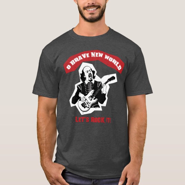 T-shirt Shakespeare Guitar Rock Quote retro (Devant)