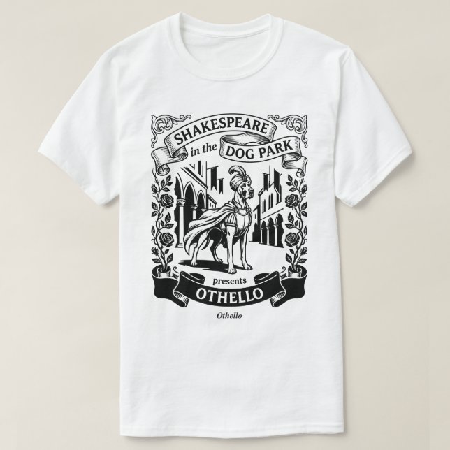 T-shirt Shakespeare in the Dog Park - Othello - Great Dane (Design devant)