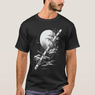 T-shirt Shakuhachi Japonais Bambou Flûte Japonaise Graphiq