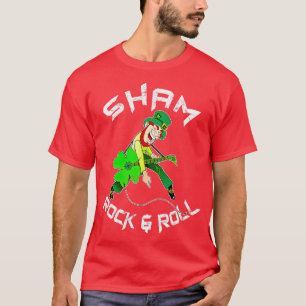 T-shirt Sham Rock Et Roll Shamrock Guitare Lover St Patron