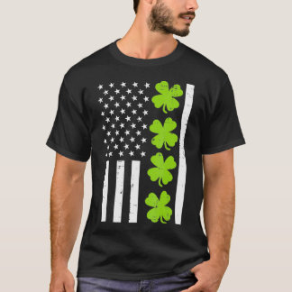 T-shirt SHAMROCK américain du drapeau américain Jour de la