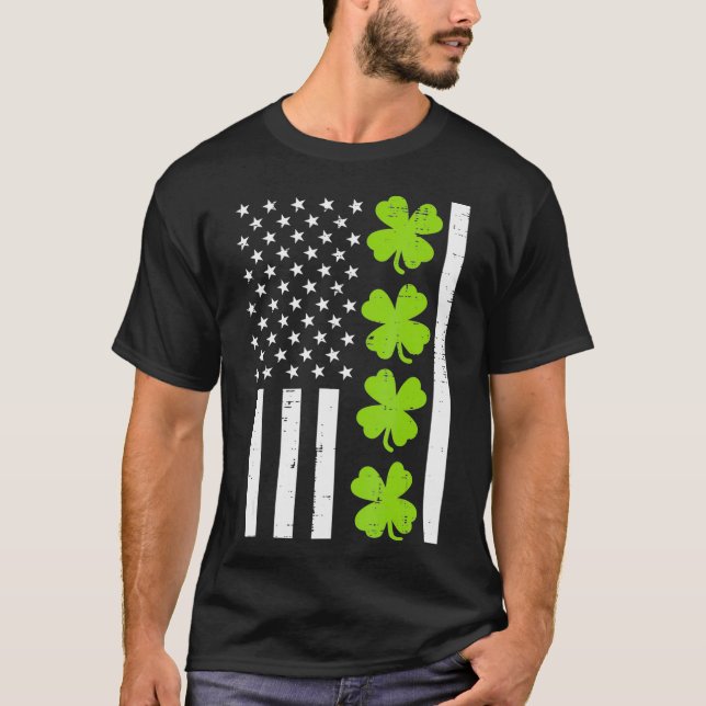 T-shirt SHAMROCK américain du drapeau américain Jour de la (Devant)