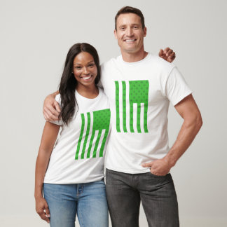 T-shirt Shamrock  American Flag Square St Patricks Day
