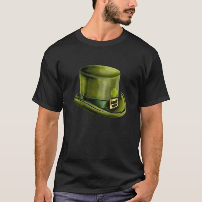 T-shirt Shamrock Casquette de Leprechauns Vert sur St Part (Devant)